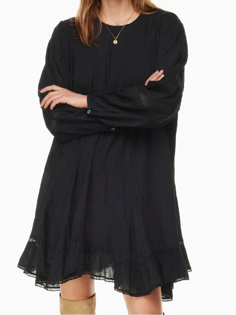 Aritzia Wilfred White Lightweight Pleated Tunic Tealight Dress 5642 - Picture 5 of 7